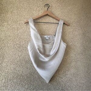 Rachel Zoe Ivory Drape Neck Tank Top